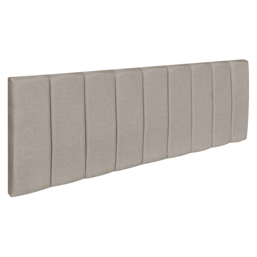 Kit Cabeceira Painel e Calçadeira Baú Casal 1,40m Londres Linho Capuccino Dal Poz Estofados