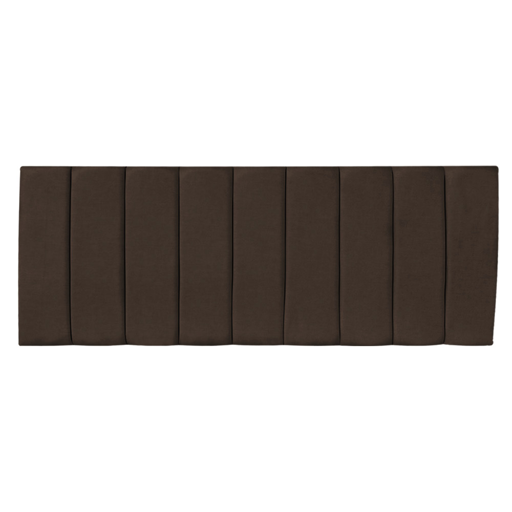 Kit Cabeceira Painel e Calçadeira Baú Casal 1,40m Londres Suede Marrom Dal Poz Estofados