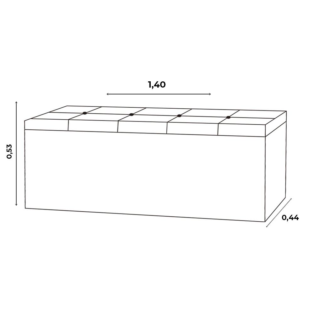 Kit Cabeceira Painel e Calçadeira Baú Casal 1,40m Roma Material Sintético Branco Dal Poz Estofados