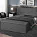 Kit Cabeceira Painel e Calçadeira Baú Casal 1,40m Roma Suede Cinza Dal Poz Estofados