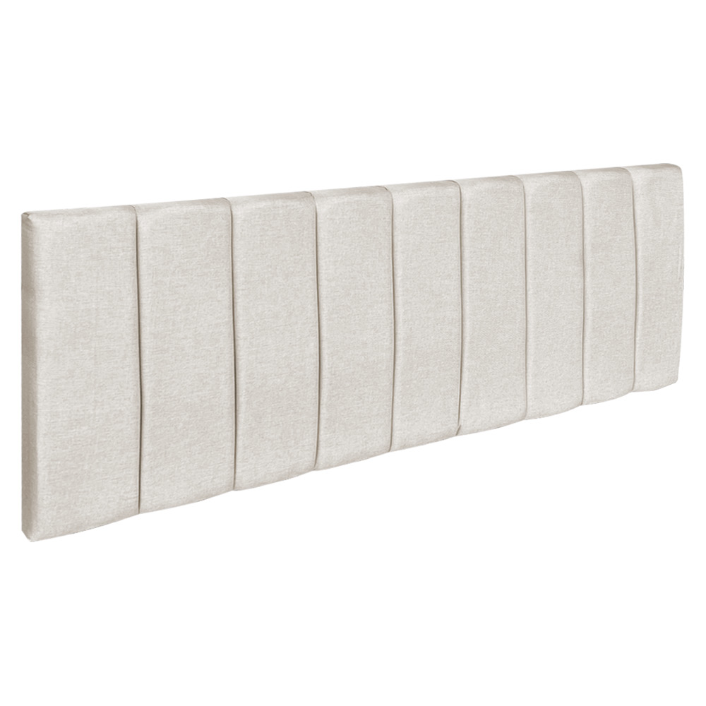 Kit Cabeceira Painel e Calçadeira Baú Casal King 1,95m Londres Linho Bege Dal Poz Estofados