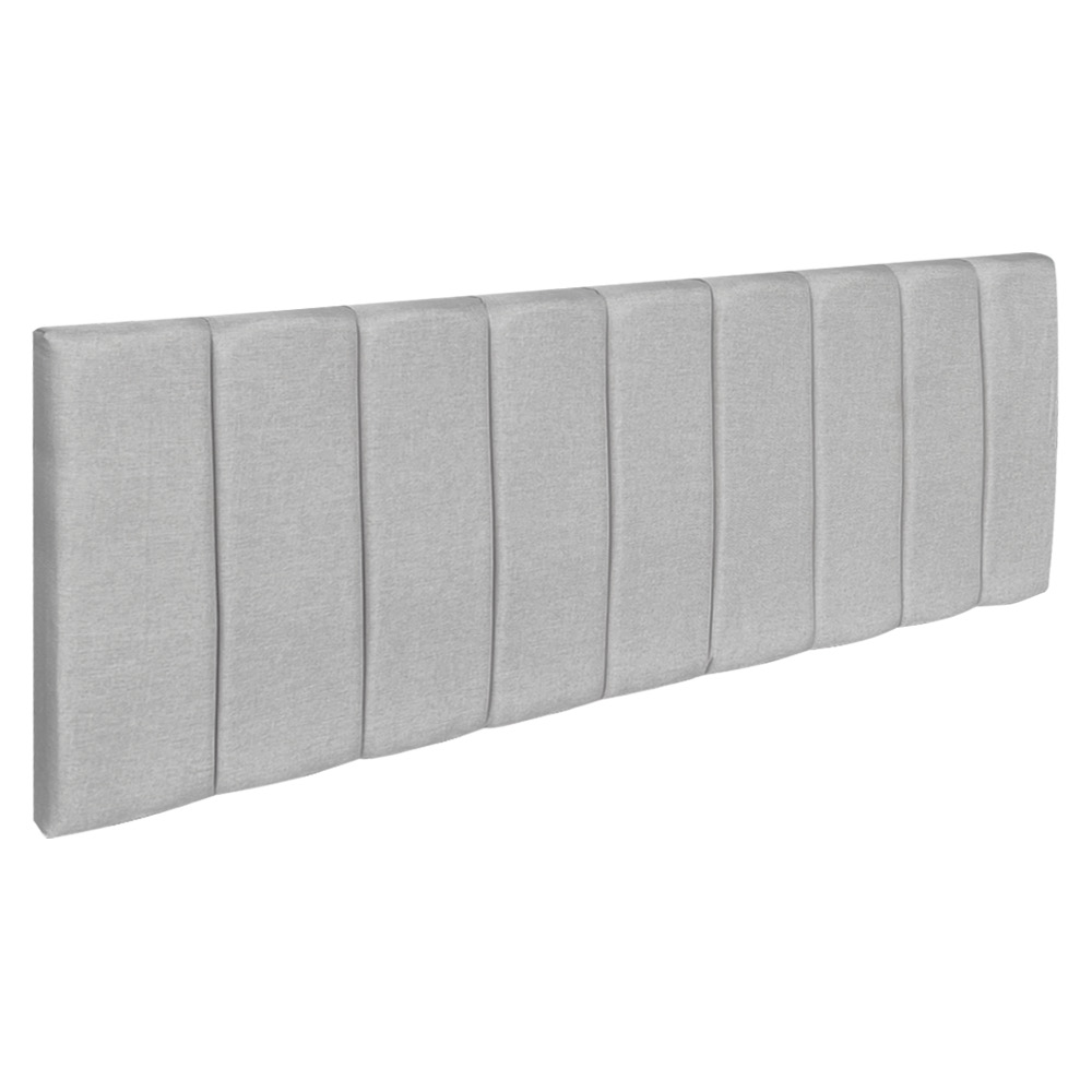 Kit Cabeceira Painel e Calçadeira Baú Casal King 1,95m Londres Linho Cinza Dal Poz Estofados