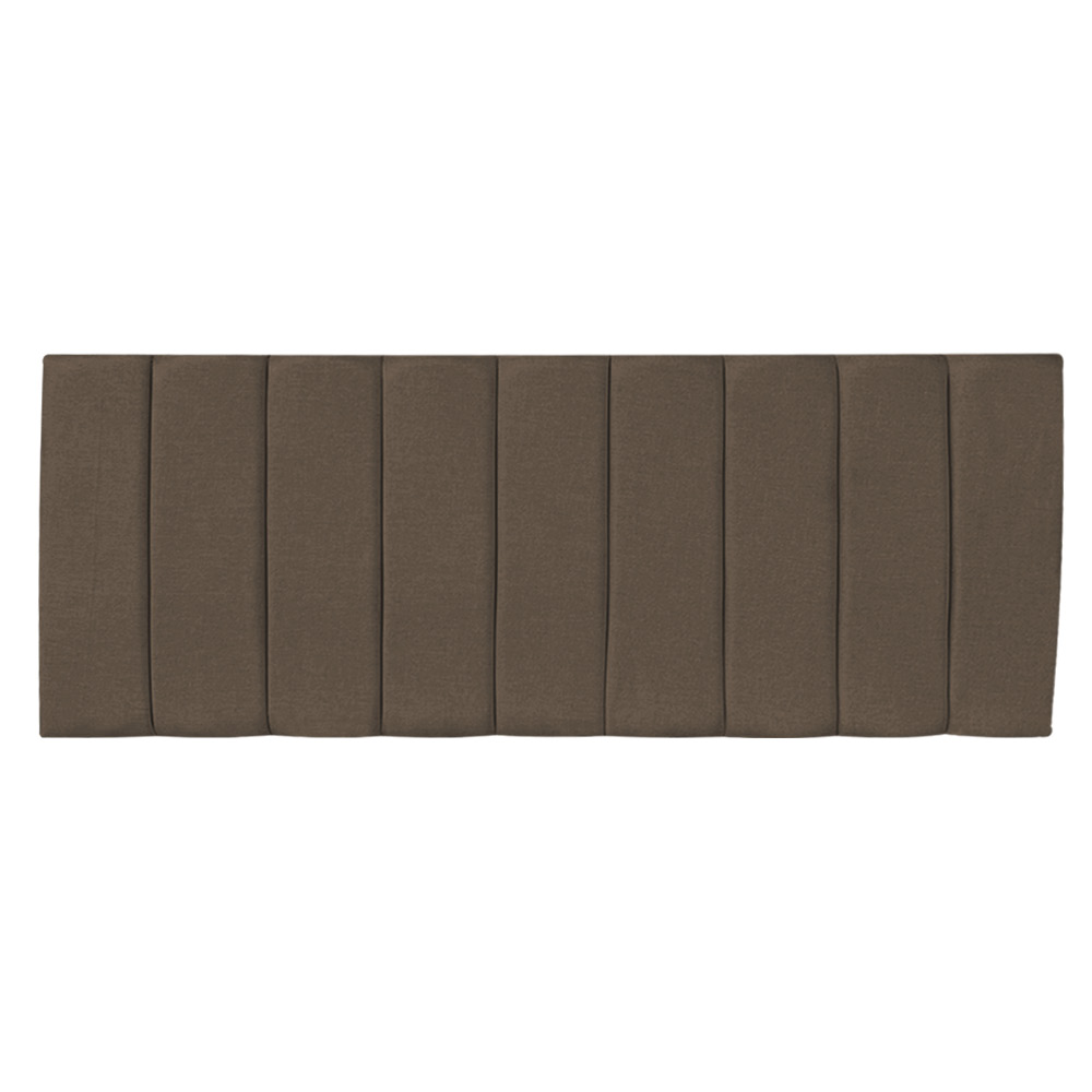 Kit Cabeceira Painel e Calçadeira Baú Casal King 1,95m Londres Linho Marrom Dal Poz Estofados