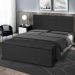 Kit Cabeceira Painel e Calçadeira Baú Casal King 1,95m Roma Material Sintético Preto Dal Poz Estofados
