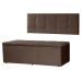 Kit Cabeceira Painel e Calçadeira Baú Casal King 1,95m Roma Suede Marrom Dal Poz Estofados