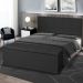 Kit Cabeceira Painel e Calçadeira Baú Casal King 1,95m Roma Suede Preto Dal Poz Estofados