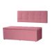Kit Cabeceira Painel e Calçadeira Baú Casal King 1,95m Roma Suede Rosa Dal Poz Estofados
