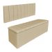 Kit Cabeceira Painel e Calçadeira Baú Casal Queen 1,60m Londres Linho Dourado Dal Poz Estofados