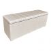 Kit Cabeceira Painel e Calçadeira Baú Casal Queen 1,60m Londres Suede Bege Dal Poz Estofados