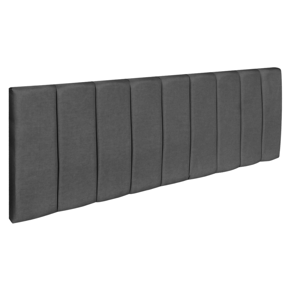 Kit Cabeceira Painel e Calçadeira Baú Casal Queen 1,60m Londres Suede Cinza Dal Poz Estofados