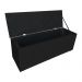 Kit Cabeceira Painel e Calçadeira Baú Casal Queen 1,60m Londres Suede Preto Dal Poz Estofados