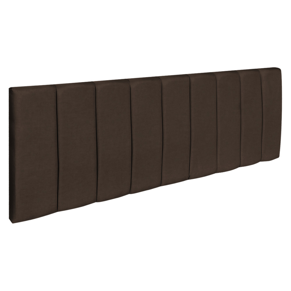 Kit Cabeceira Painel e Calçadeira Baú Casal Queen 1,60m Londres Veludo Marrom Dal Poz Estofados