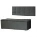Kit Cabeceira Painel e Calçadeira Baú Casal Queen 1,60m Roma Suede Cinza Dal Poz Estofados