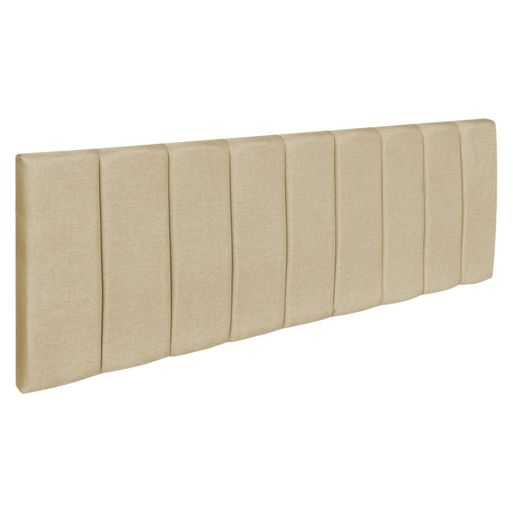 Kit Cabeceira Painel e Calçadeira Baú Solteiro 0,90m Londres Linho Dourado Dal Poz Estofados