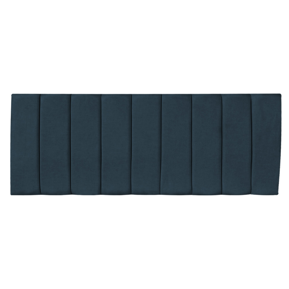 Kit Cabeceira Painel e Calçadeira Baú Solteiro 0,90m Londres Suede Azul Marinho Dal Poz Estofados