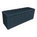 Kit Cabeceira Painel e Calçadeira Baú Solteiro 0,90m Londres Suede Azul Marinho Dal Poz Estofados