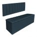 Kit Cabeceira Painel e Calçadeira Baú Solteiro 0,90m Londres Suede Azul Marinho Dal Poz Estofados