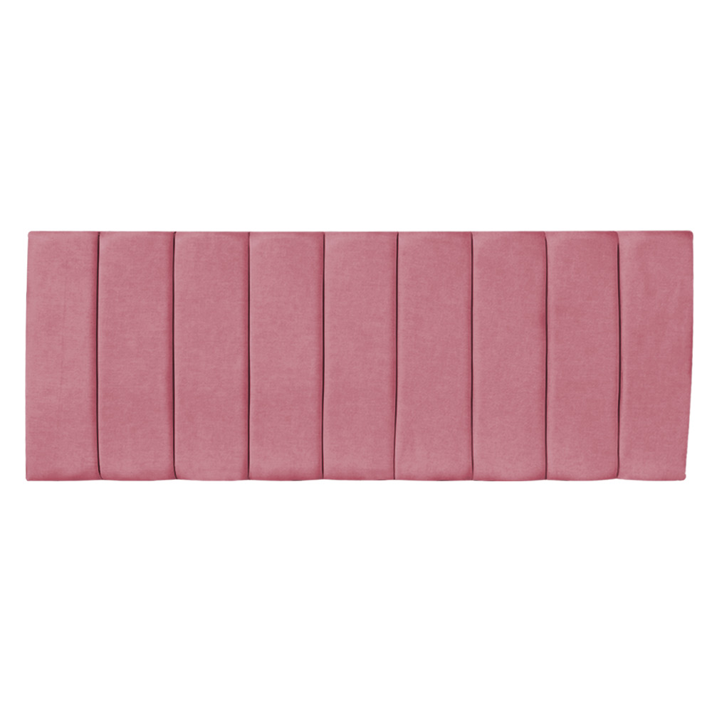 Kit Cabeceira Painel e Calçadeira Baú Solteiro 0,90m Londres Suede Rosa Dal Poz Estofados