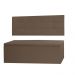 Kit Cabeceira Painel e Calçadeira Baú Solteiro 0,90m Roma Material Sintético Marrom Dal Poz Estofados