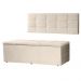 Kit Cabeceira Painel e Calçadeira Baú Solteiro 0,90m Roma Suede Bege Dal Poz Estofados
