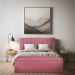 Kit Cabeceira e Calçadeira Baú Casal 1,40m Londres Suede Rosa Dal Poz Estofados