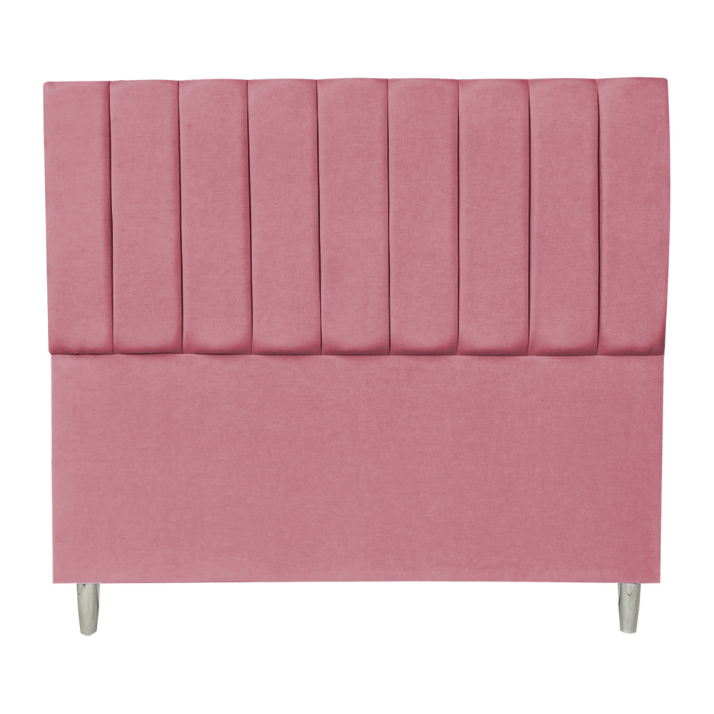 Kit Cabeceira e Calçadeira Baú Casal 1,40m Londres Suede Rosa Dal Poz Estofados