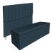 Kit Cabeceira e Calçadeira Baú Casal King 1,95m Londres Suede Azul Marinho Dal Poz Estofados