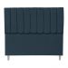 Kit Cabeceira e Calçadeira Baú Casal King 1,95m Londres Suede Azul Marinho Dal Poz Estofados