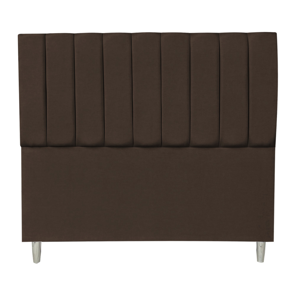 Kit Cabeceira e Calçadeira Baú Casal King 1,95m Londres Suede Marrom Dal Poz Estofados