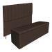 Kit Cabeceira e Calçadeira Baú Casal King 1,95m Londres Suede Marrom Dal Poz Estofados