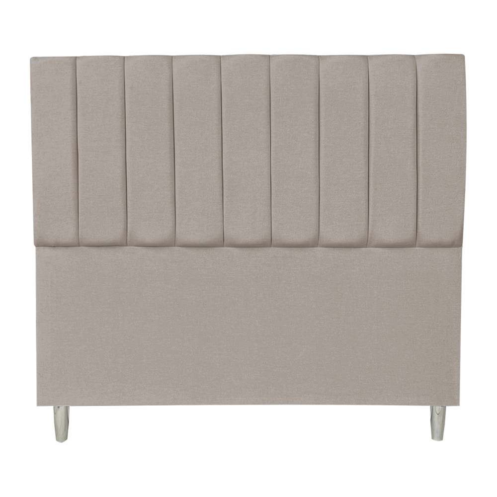 Kit Cabeceira e Calçadeira Baú Casal Queen 1,60m Londres Linho Capuccino Dal Poz Estofados