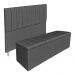 Kit Cabeceira e Calçadeira Baú Casal Queen 1,60m Londres Suede Cinza Dal Poz Estofados