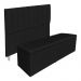 Kit Cabeceira e Calçadeira Baú Casal Queen 1,60m Londres Suede Preto Dal Poz Estofados