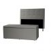 Kit Cabeceira e Calçadeira Baú Casal Queen 1,60m Roma Material Sintético Cinza Dal Poz Estofados