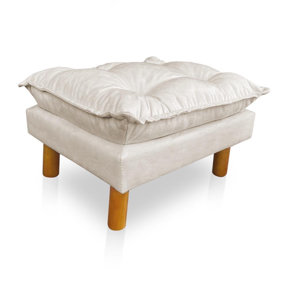 Kit Poltrona Amamentação Sara + Puff Suede Bege Dal Poz Estofados