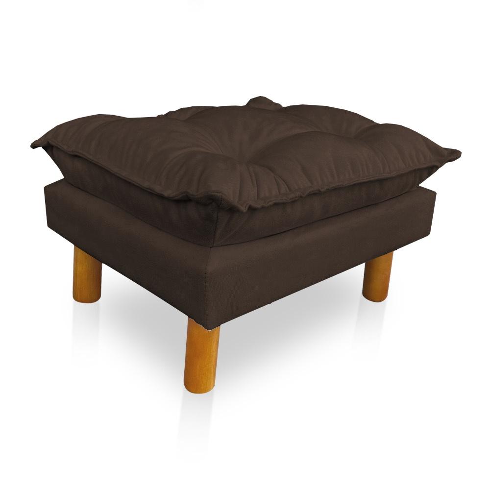 Kit Poltrona Amamentação Sara + Puff Suede Marrom Dal Poz Estofados