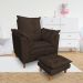 Kit Poltrona Amamentação Sara + Puff Suede Marrom Dal Poz Estofados