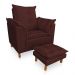 Kit Poltrona Amamentação Sara + Puff Suede Marsala Dal Poz Estofados