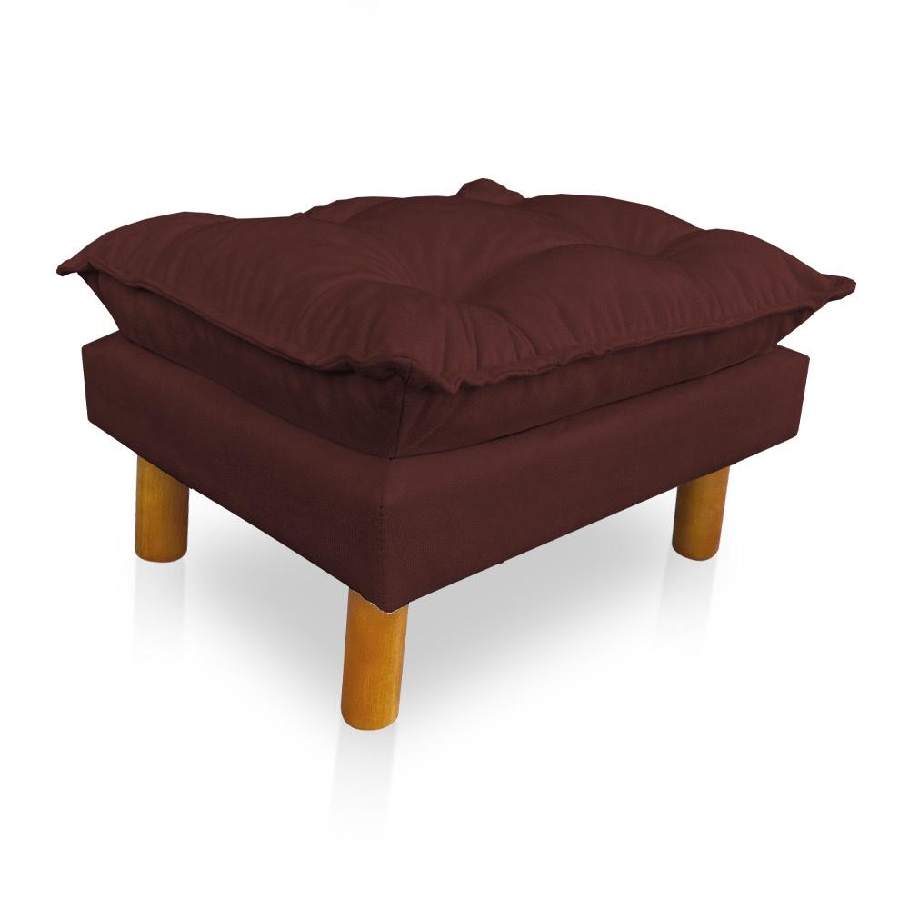 Kit Poltrona Amamentação Sara + Puff Suede Marsala Dal Poz Estofados