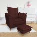 Kit Poltrona Amamentação Sara + Puff Suede Marsala Dal Poz Estofados