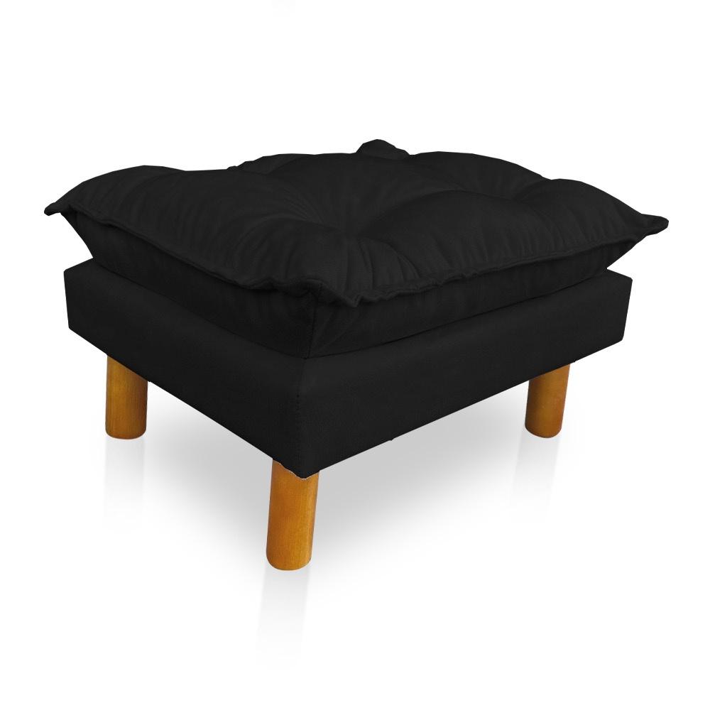 Kit Poltrona Amamentação Sara + Puff Suede Preto Dal Poz Estofados