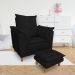Kit Poltrona Amamentação Sara + Puff Suede Preto Dal Poz Estofados