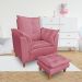 Kit Poltrona Amamentação Sara + Puff Suede Rosa Dal Poz Estofados