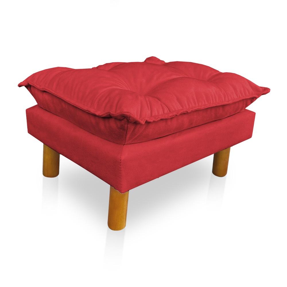 Kit Poltrona Amamentação Sara + Puff Suede Vermelho Dal Poz Estofados