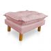 Kit Poltrona Amamentação Sara + Puff Veludo Rose Dal Poz Estofados