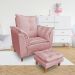 Kit Poltrona Amamentação Sara + Puff Veludo Rose Dal Poz Estofados