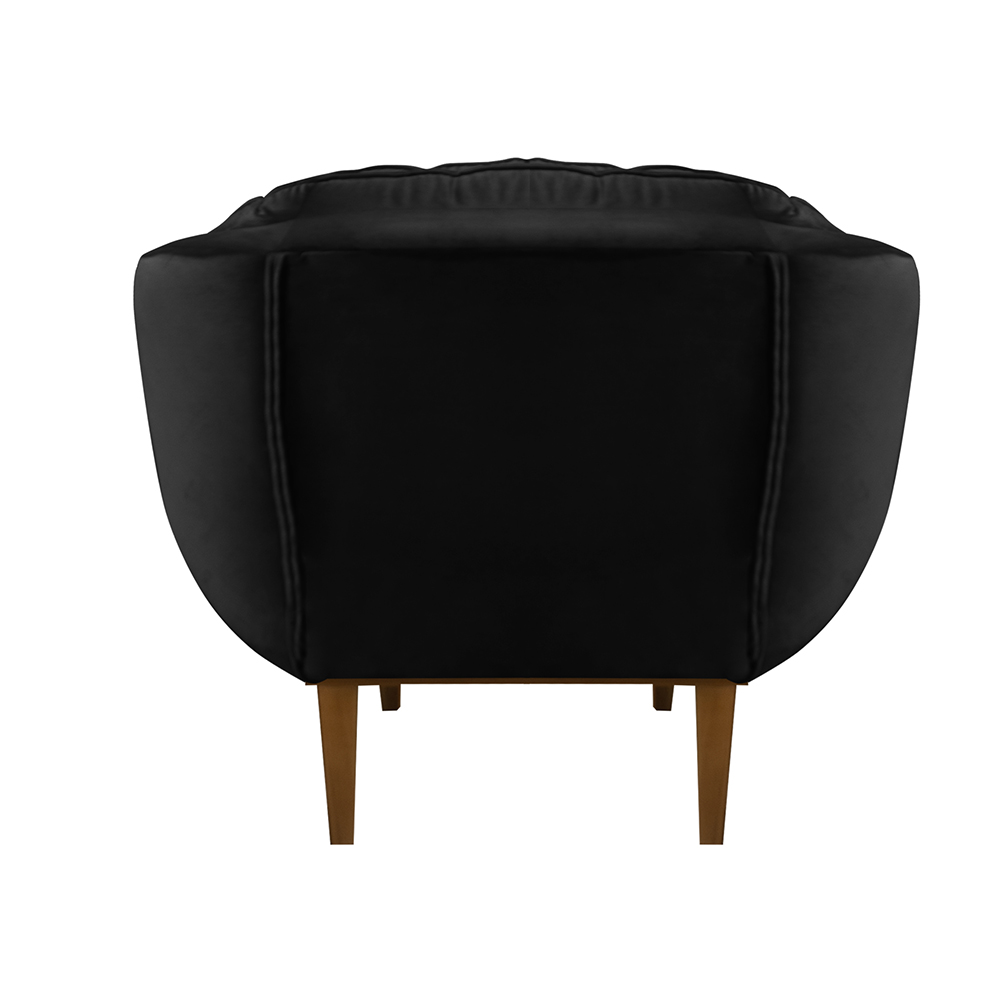 Poltrona Decorativa Marcela Veludo Preto Dal Poz Estofados