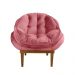 Poltrona Decorativa Marcela Veludo Rosa Dal Poz Estofados