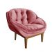 Poltrona Decorativa Marcela Veludo Rosa Dal Poz Estofados