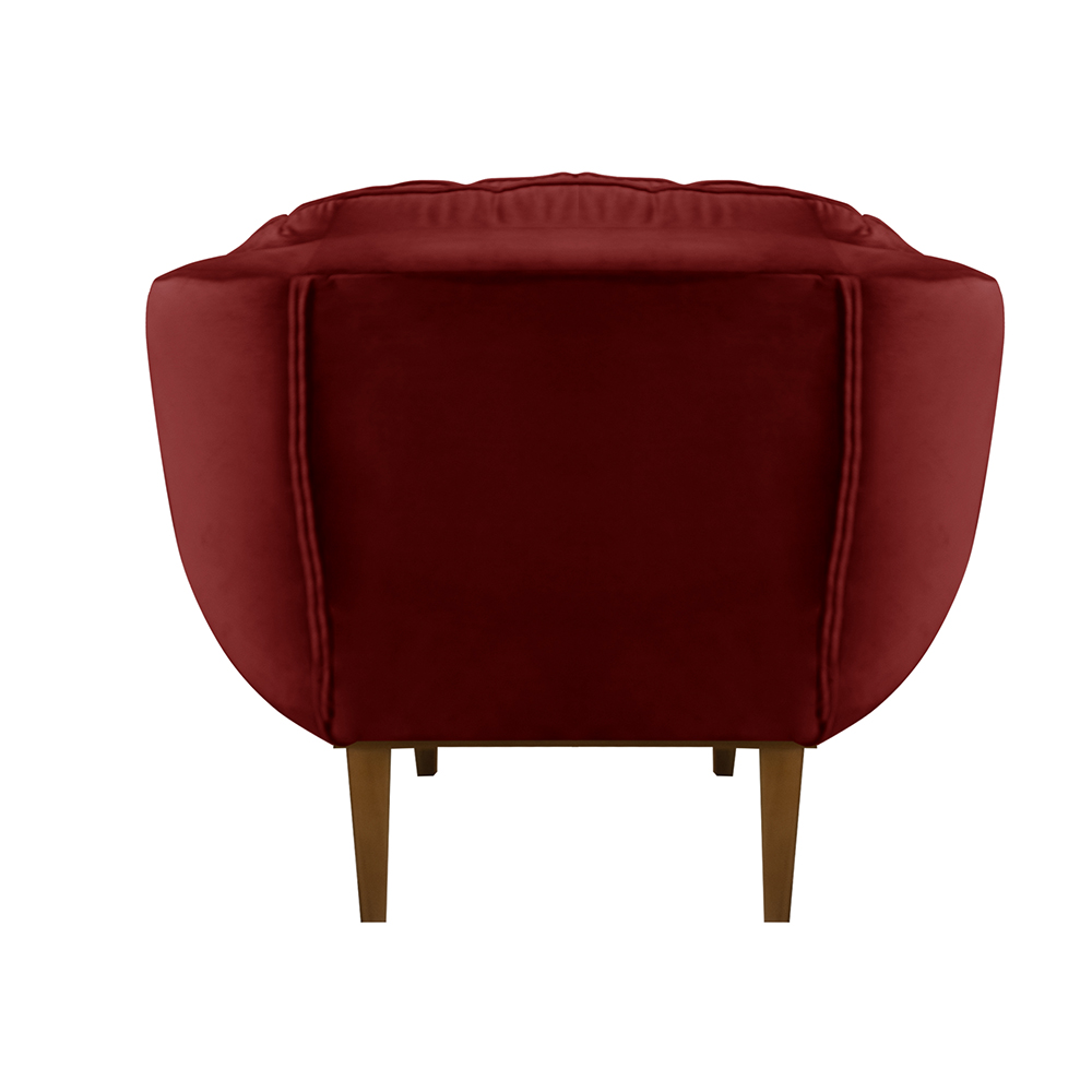 Poltrona Decorativa Marcela Veludo Vermelho Dal Poz Estofados